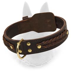 Strong Leather Belgian Malinois Dog Collar With Hand  Stitching