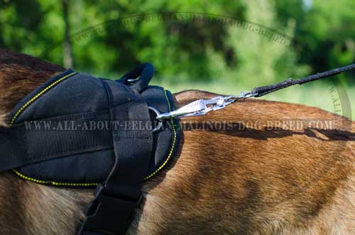 Side Nickel Plated D-Ring on Nylon Dog Harness for Pulling Cargo Attachment