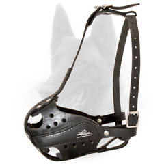 Malinois Police Leather Dog Muzzle with Good Air Circulation