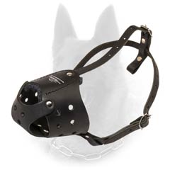 Low-Weight Well Ventilated Felt Padded Leather  B.Malinois Muzzle