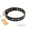 'A La Mode' FDT Artisan Handmade Black Leather Belgian Malinois Collar