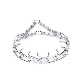 "No Pulling" Herm Sprenger Chrome Plated Steel Pinch Prong Collar - 1/8 (3 mm) Wire Gauge