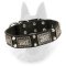 Fashionable War Belgian Malinois Collar with Nickel Plates and Pyramids
