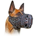 Uncommon Barbed Wire Colored Leather Belgian Malinois Muzzle