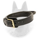 2 Ply Leather Belgian Malinois Collar With Handle for Agitation Training