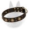 "Space-like" Belgian Malinois Leather Dog Collar
