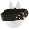 Leather Belgian Malinois Dog Collar With Braids And Center D-Ring