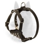 Spiked Leather Dog Harness for Belgian Malinois Puppies