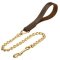 Exclusive Dog Chain Leash with Leather Handle for Royal Belgian Malinois Performing