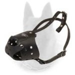 Lite No-Barking/Biting Leather Felt Padded Belgian Malinois Muzzle