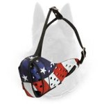 Leather Belgian Malinois Muzzle with Painted American Flag