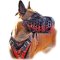 Black Painted Leather Dog Harness for Belgian Malinois