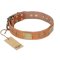 "The Middle Ages" FDT Artisan Handcrafted Tan Leather Belgian Malinois Collar