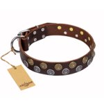 'Strong Shields' Deluxe FDT Artisan Leather Belgian Malinios Collar - 1 1/2 inch (40 mm) wide