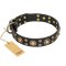 'Baroque Chic' FDT Artisan Studded Black Leather Belgian Malinois Dog Collar