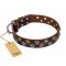 'Strong Shields' Deluxe FDT Artisan Leather Belgian Malinios Collar - 1 1/2 inch (40 mm) wide