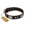 "Satin Beauts" FDT Artisan Brown Leather Belgian Malinois Collar with Stars and Plates