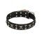FDT Artisan 'Rock 'n' Roll Style' Fancy Leather Belgian Malinois Collar with Skulls, Bones and Studs 1 1/2 inch (40 mm) wide