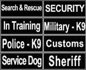 ID Patches for Belgian Malinois Harnesses and Collars