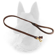 Braided Belgian Malinos Leather Leash for Walking and Tracking