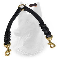 Leather Belgian Malinois Coupler with Braided Decoration