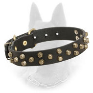 "Galaxy Trip" Leather Belgian Malinois Collar