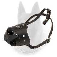 Lite No-Barking/Biting Leather Felt Padded Belgian Malinois Muzzle