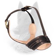 High-Q No Barking Leather Belgian Malinois Muzzle