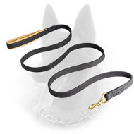 Extremely Opportune Leather Belgian Malinois Leash with Support Material on the Handle