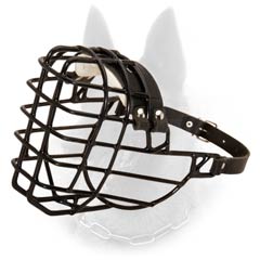 Belgian Malinois Wire Dog Muzzle with Black Rubber Cover