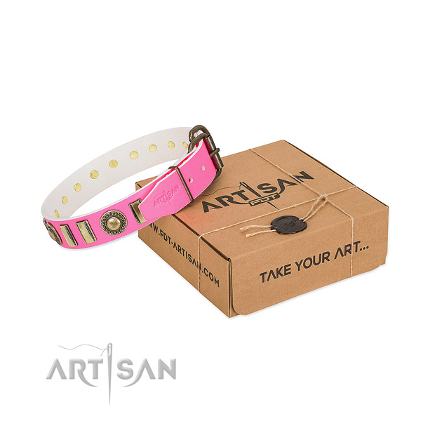 Durable leather dog collar created for your pet