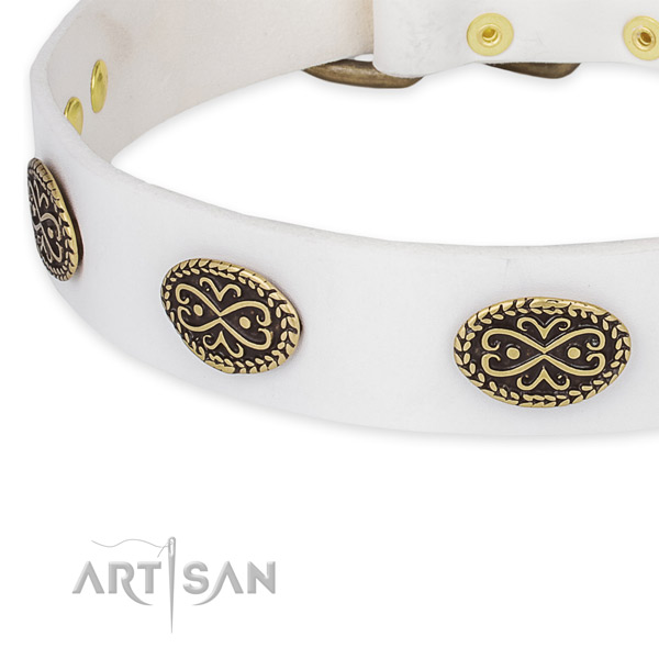 Awesome full grain natural leather collar for your handsome pet