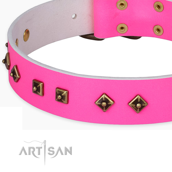 Fine quality full grain natural leather collar for your attractive pet