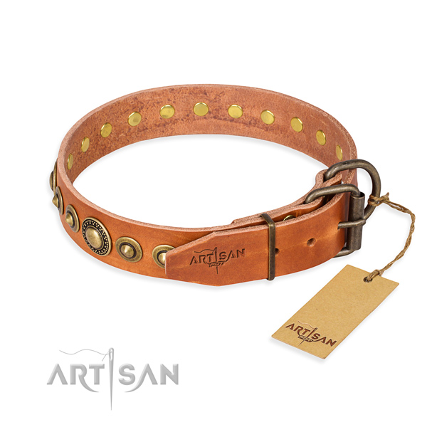 Top notch leather dog collar created for comfortable wearing