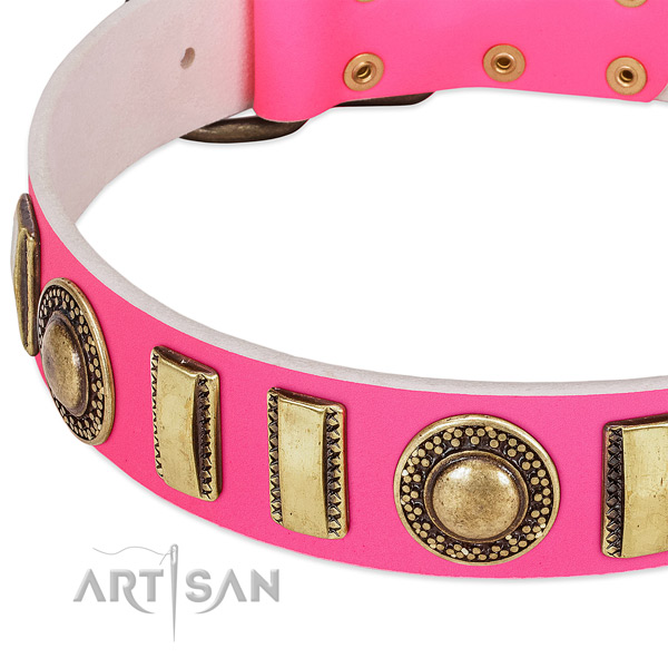 High quality natural leather dog collar for your stylish dog