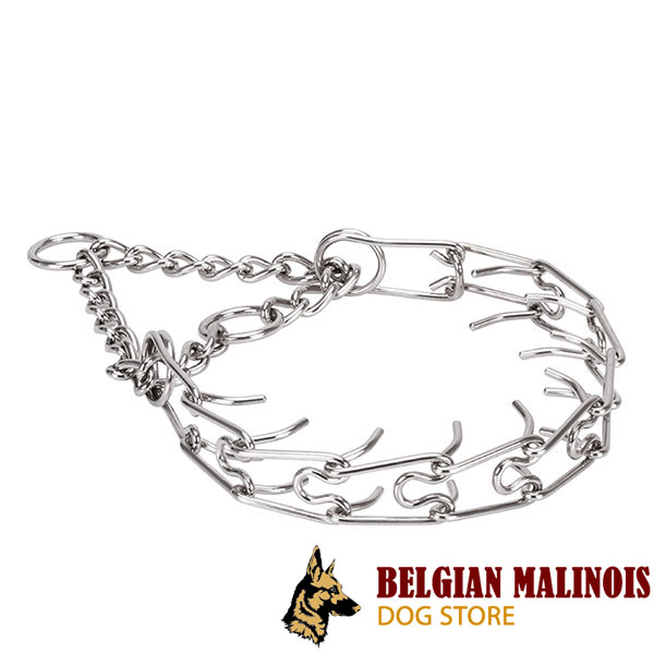 Rust proof stainless steel prong collar for poorly behaved canines