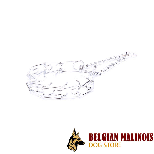 High quality chrome plated steel pinch collar for obedience training
