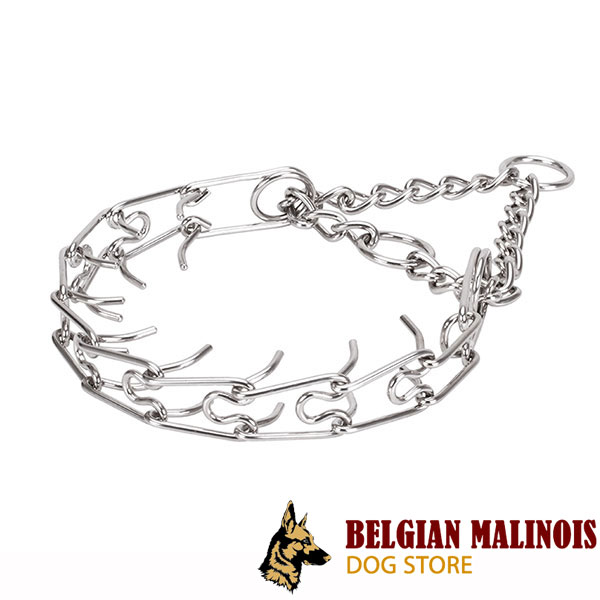 Medium and large canines pinch collar with stainless steel removable links