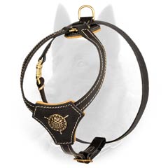 Royal Design Leather Belgian Malinois Harness for Walking and Training
