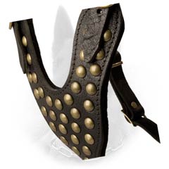 Y-Shaped Studded Chest Plate of Fashionable Leather Dog Harness