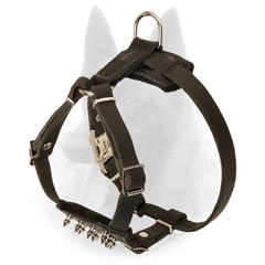 Easy Adjustable Leather Malinois Puppy Harness with Nickel Plated Hardware