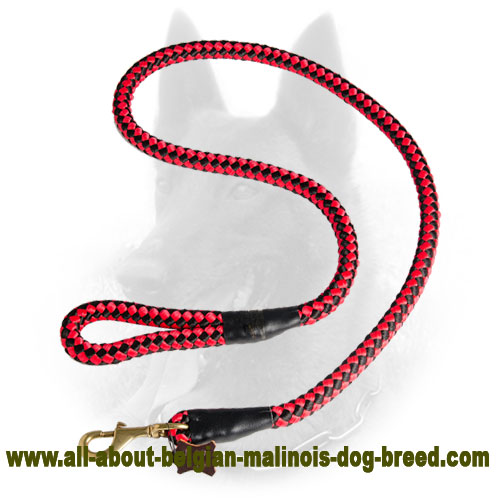 Nylon Belgian Malinois Leash with Chess Design
