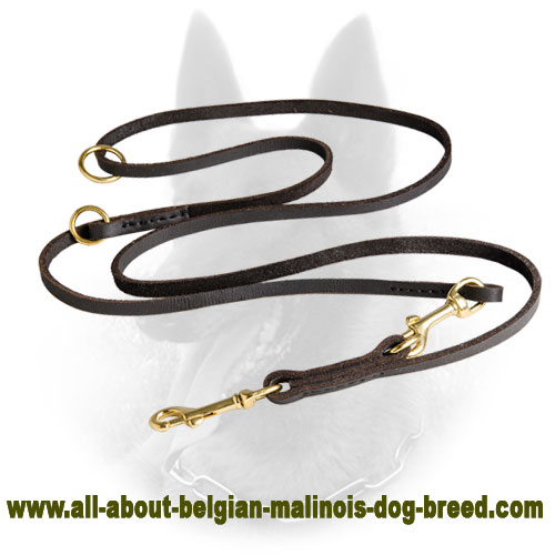 Extra Soft English Leather Belgian Malinois Lead - Easy and Quick Fixation