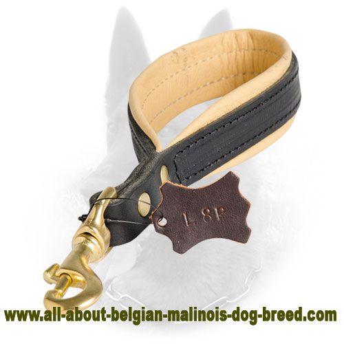 Easy Control with Leather Belgian Malinois Short Leash