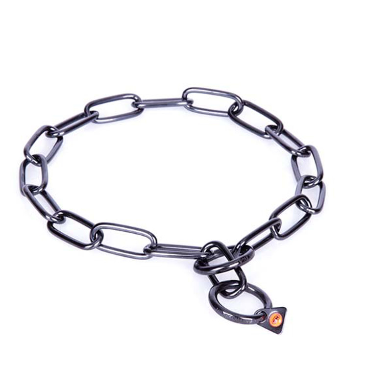 "Under Control" Herm Sprenger Black Stainless Steel Chain Belgian Malinois Collar