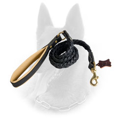 Braided Leather Belgian Malinois Leash for Stylish Walking