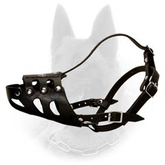 Strict Design No Bite Leather Padded Active Malinois  Breed Muzzle