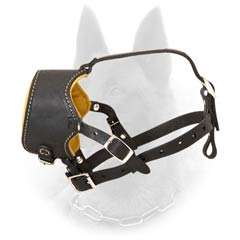 Cool Design Belgian Malinois Open Nose Leather Dog  Muzzle